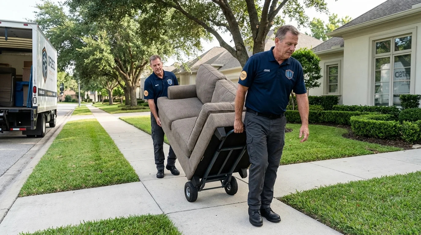 Local residential moving crew loading furniture in Walker, MN